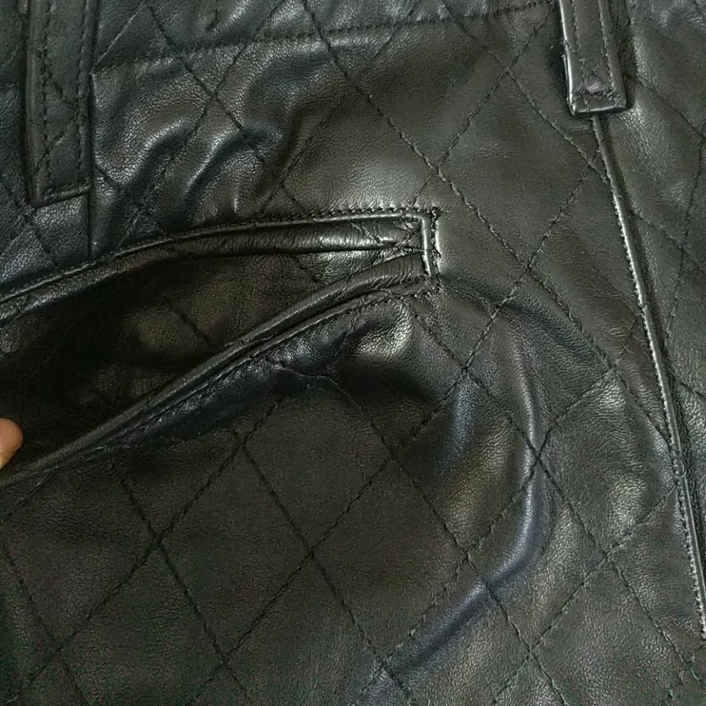 Rag & Bone Quilted Portabello Leather Shorts - Picture 4 of 5